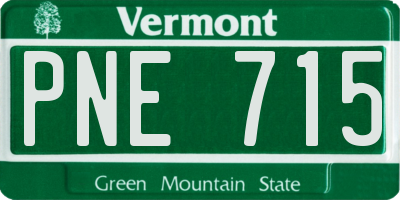 VT license plate PNE715