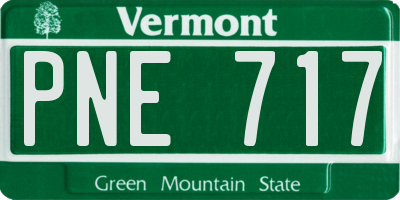 VT license plate PNE717