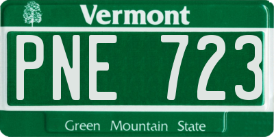 VT license plate PNE723