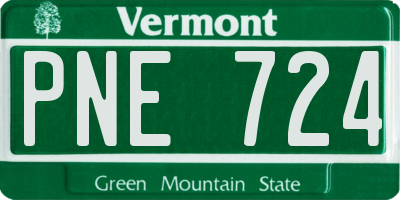 VT license plate PNE724