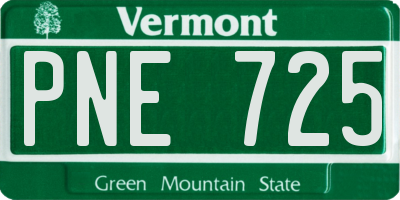 VT license plate PNE725
