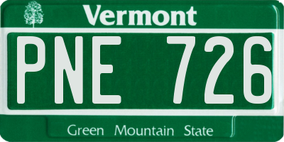 VT license plate PNE726