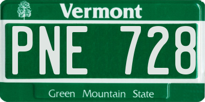 VT license plate PNE728