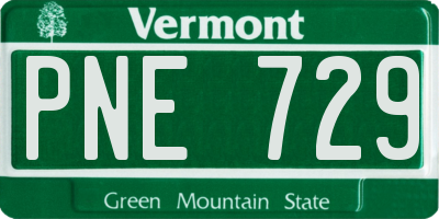 VT license plate PNE729