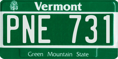 VT license plate PNE731