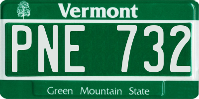 VT license plate PNE732