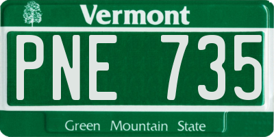 VT license plate PNE735