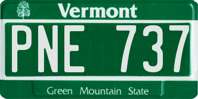 VT license plate PNE737