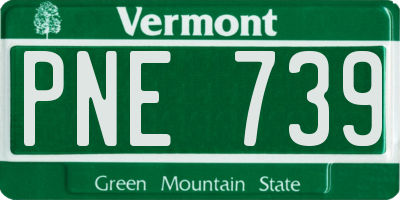 VT license plate PNE739