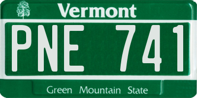 VT license plate PNE741