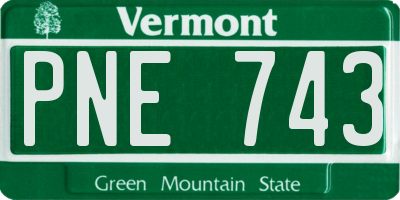 VT license plate PNE743