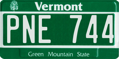 VT license plate PNE744