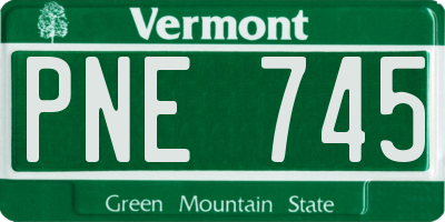VT license plate PNE745