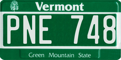 VT license plate PNE748