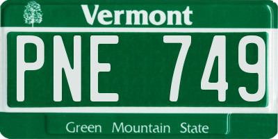 VT license plate PNE749