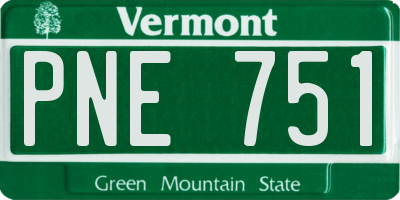 VT license plate PNE751