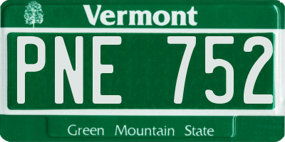 VT license plate PNE752