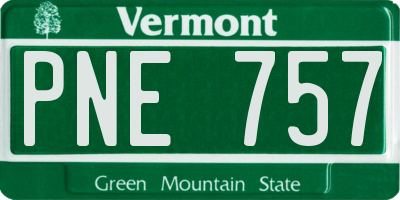 VT license plate PNE757