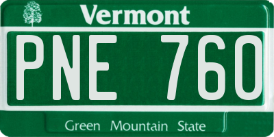 VT license plate PNE760