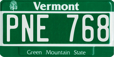 VT license plate PNE768