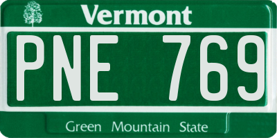 VT license plate PNE769