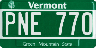 VT license plate PNE770