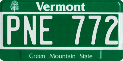 VT license plate PNE772