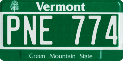 VT license plate PNE774