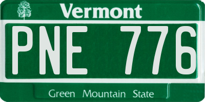 VT license plate PNE776