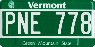 VT license plate PNE778