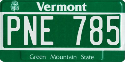 VT license plate PNE785