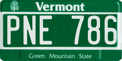 VT license plate PNE786