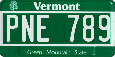 VT license plate PNE789