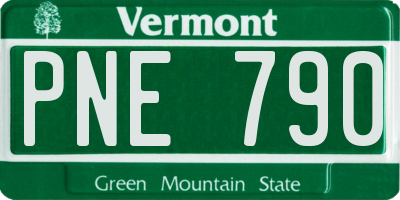 VT license plate PNE790