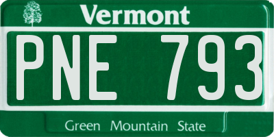 VT license plate PNE793