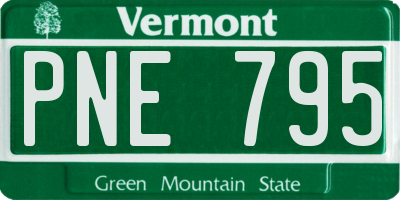 VT license plate PNE795
