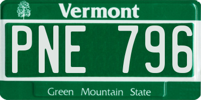 VT license plate PNE796