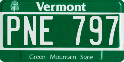 VT license plate PNE797