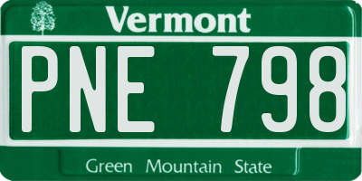 VT license plate PNE798