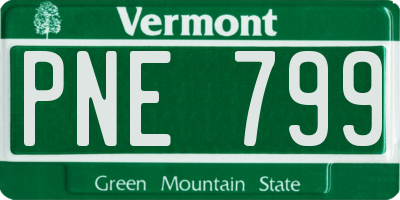 VT license plate PNE799