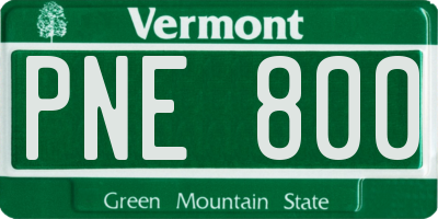 VT license plate PNE800