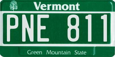 VT license plate PNE811