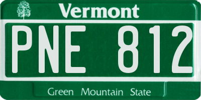 VT license plate PNE812