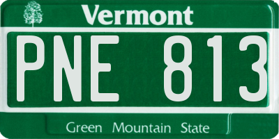 VT license plate PNE813