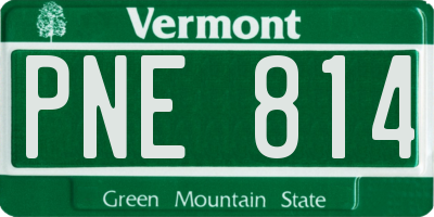 VT license plate PNE814