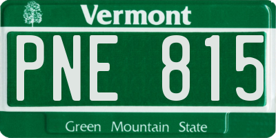 VT license plate PNE815