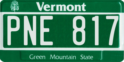 VT license plate PNE817