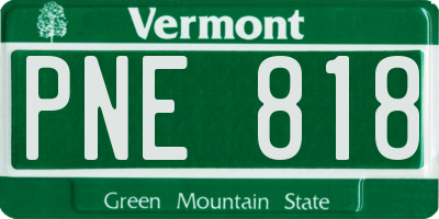 VT license plate PNE818