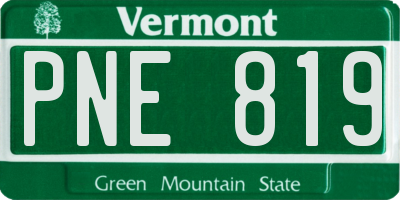 VT license plate PNE819