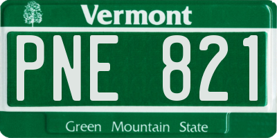 VT license plate PNE821